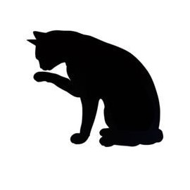 Pack of 3 Cat Licking Paw Stencils Made from 4 Ply Mat Board 11x14, 8x10, 5x7