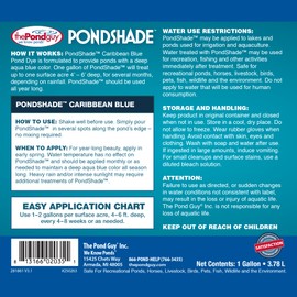 The Pond Guy PondShade Concentrated Caribbean Blue Pond Dye, Easy to Apply Colorant for Beautiful Water, Safe for Fish, Pets, Livestock & Wildlife, 1 Gallon