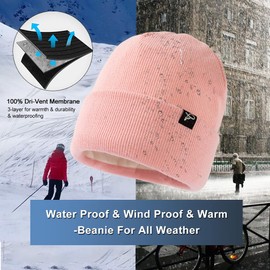 parte superior-EX Gorro impermeable de gran tamaño L/XL/XXL con forro polar para todo tipo de clima, para invierno, para hombres y mujeres, unisex, Rosa (impermeable), Large-X-Large