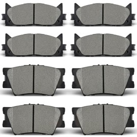 ALADICHE Pastillas de freno delanteras traseras de cerámica compatibles con 2013-2018 LEXUS ES300h, 2007-2018 LEXUS ES350, 2007-2017 TOYOTA Camry, 2008-2018 TOYOTA Avalon