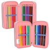 Depesche TOPModel 12950 Filled 3-Compartment Pencil Case in Pink, with