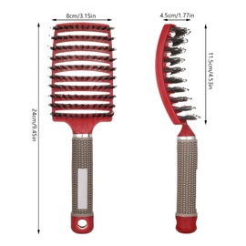 Sportstorm 3 Pieces Hair Brushes Wild Boar Bristles Vented Detangling Hair Brush Curved Vent Hair Brush with Comb for Long, Fine, Thick, Curly Hair, Detangler, Styling Hair Brush Set