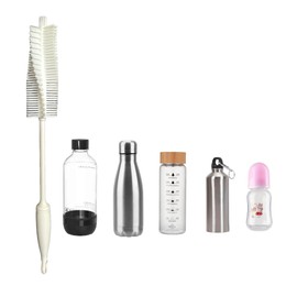 1 Stück Langgriff Flaschenbürste aus Silikon Babyflaschenbürste 32cm lang(Weiß)