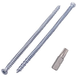 SKIR'CO (Pack of 10) Zinc Plated 7.5 x 202mm Concrete Screws Countersunk Masonry Screws Frame Fixing Screw
