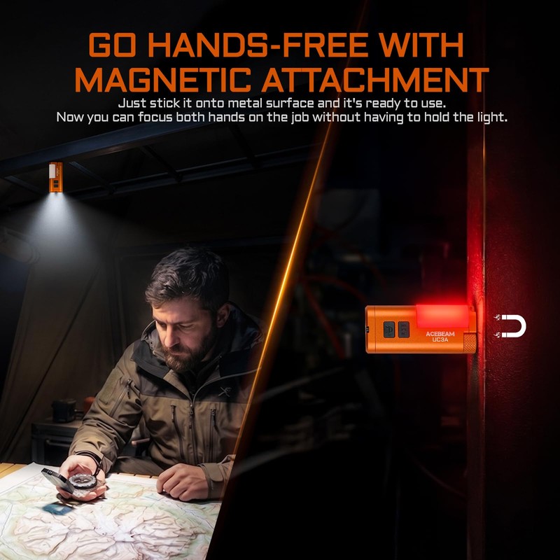 ACEBEAM UC3A EDC AAA Flashlight, 900 High Lumens Multi-Light Source