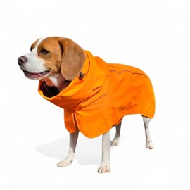 Spark Paws Dog Raincoat, Waterproof Windproof Rain Jacket, for Small Medium Large Extra Large Dogs, Reflective Breathable Full-Body Coverage Dry Suit - Orange - 2XL