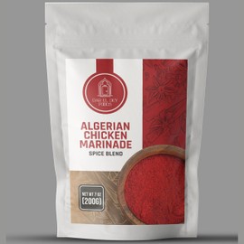 Algerian Chicken Marinade Seasoning - XL Family Size 7oz (200g) - Perfect for BBQs, Slow Cooks, Meats, Marinades, Stews - Non-GMO - Reseable Bag