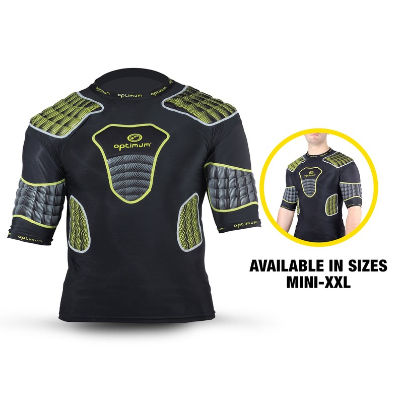 Optimum Boy's Atomic Protective Shoulder Pads - Black/Yellow/Grey, Mini
