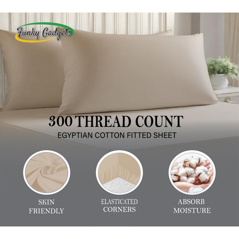 funky gadgets king size Deep fitted sheets Beige 100% egyptian