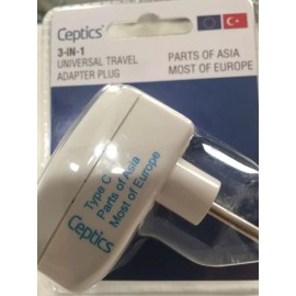 Ceptics 3 Outlet Travel Adapter Plug Type C for Most of Europe, Turkey