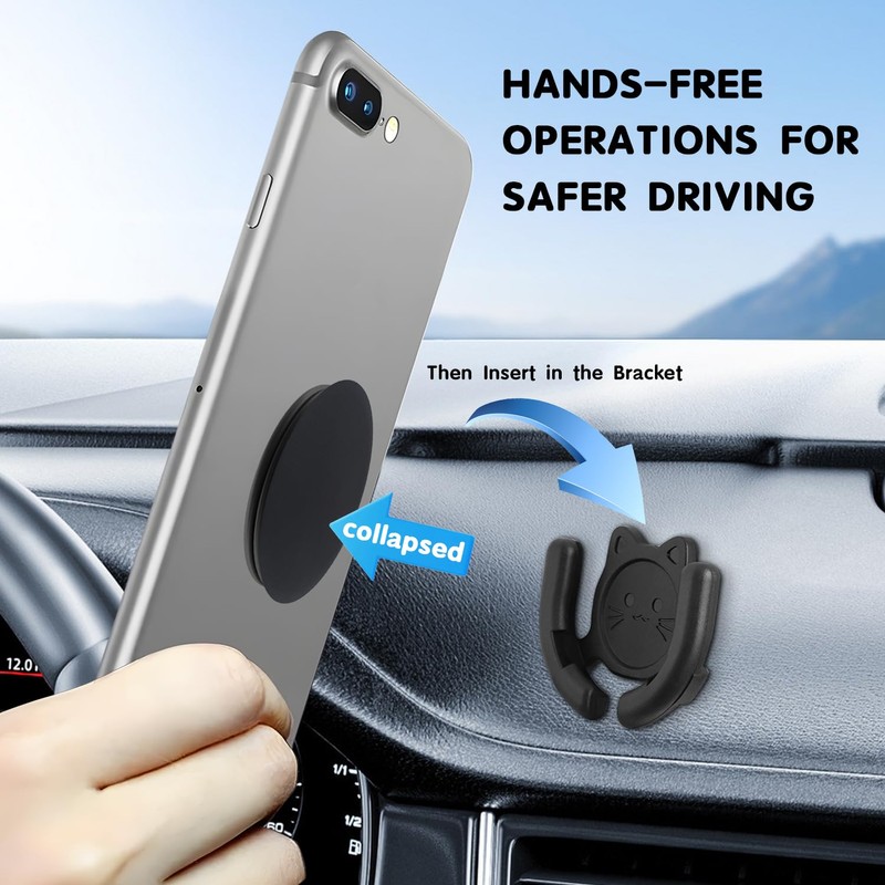 HOMEFOX Multi-Surface Holder Car Mount 1 Pack Compatible for Popsocket