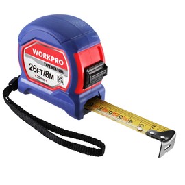 WORKPRO Tape Measure 8M 26FT, Retractable Professional Measuring Tape, Imperial and Metric Measurements with Metal Belt Clip