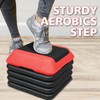 Adjustable Height Step Aerobic Platform 4-Riser Set Exercise Stepper Trainer
