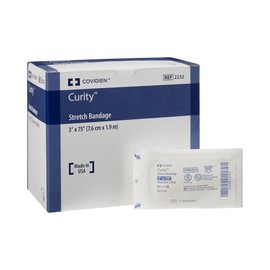 Covidien 2232 Curity Stretch Bandage, Sterile in Soft Pouch, 3" x 4.1 yd, 75" Relaxed (Pack of 12)
