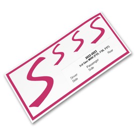 S Vinyl Decal Insert Replacements for 2022-2023 only Mini Cooper S 3rd Gen F55, F56, F57 Scuttle, Grill, and Rear Emblems - Choose Color - [Pink]