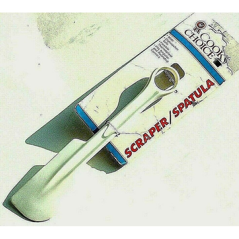 Cooks Choice Spatula Scraper Wide White Plastic Solid Piece 9.25