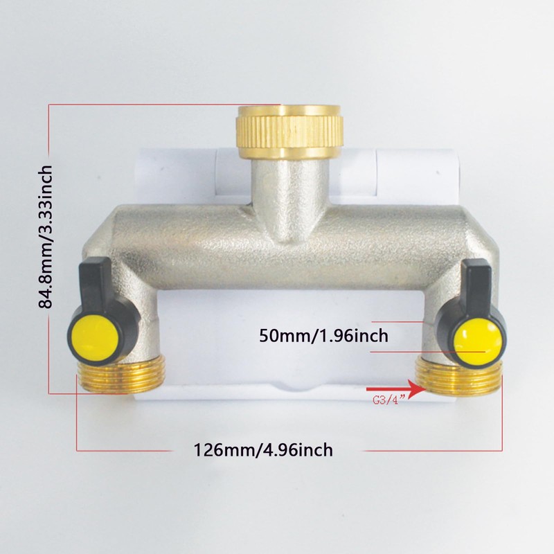 2-Way Tap Water Distributor Water Connection Distributor Water 3/4 Inch