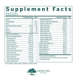 Genestra Brands Genestra Brands Phyto Greens Capsules | Vitamins, Dietary Fiber and Enzymes for Optimum Nutrition | 180 Capsules