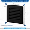 100mm (4 Inch) Square Vent Cover - Black 155mm x