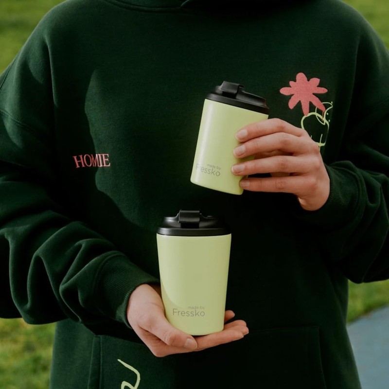 Fressko Bino Reusable Coffee Cup, 8 oz Capacity, Sherbert