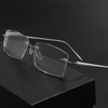 krlanhx Men's Lightweight Rimless Reading Glasses Blue Light Blocking Bevelled