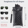 RayLove Double Eyeglasses Pouch with Carrying Strap PU Leather Soft