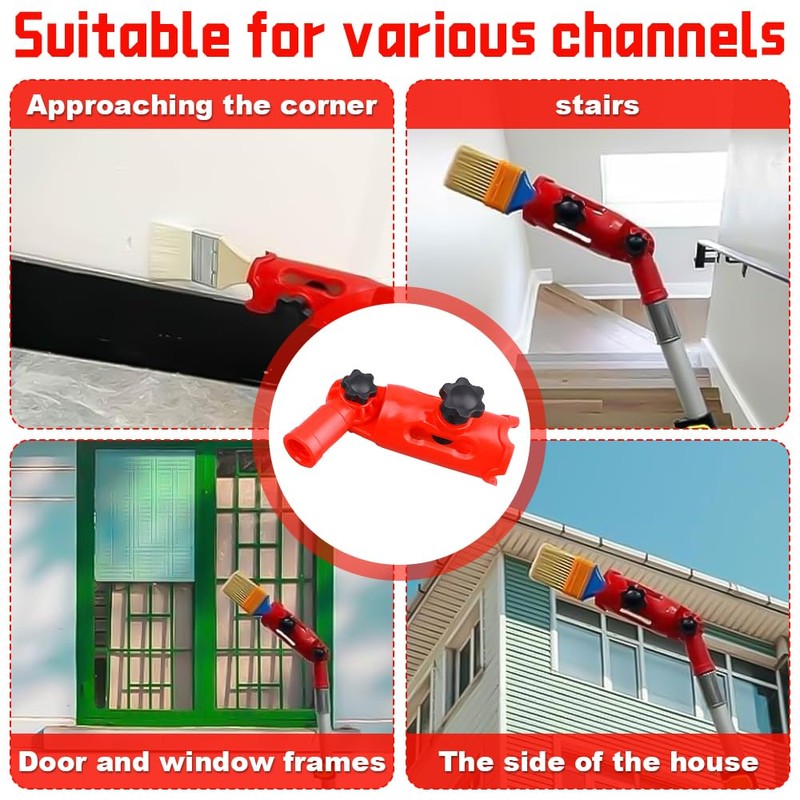 Dhqkqg Multi-Angle Paint Brush Extender Holder, Extension Pole Attachment for