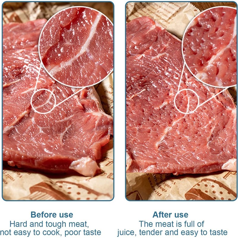 Byffoer Fleischhammer, Fleischklopfer Edelstahl Fleischzartmacher, Manueller Steakhammer Professionelle Nadel Fleisch