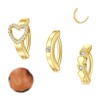 Zernblend Pack of 3 14G belly button rings, 316L gold