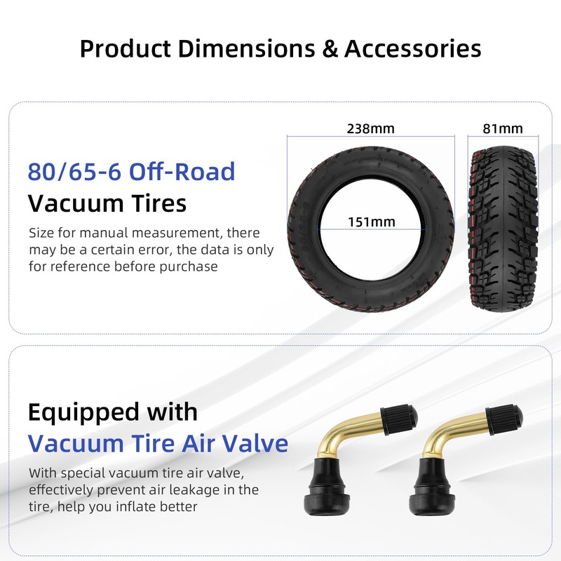 ulip 80/65-6 tubeless tire 10 inch scooter tire for Nanrobot