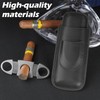 cgaplus 2-Finger Leather Cigar Case with Cutter Leather Lined Cigar