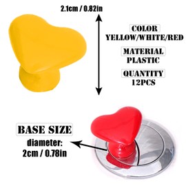 12 pcs Toilet Tank Buttons, CNYMANY Heart Shaped Toilet Press Tool, Toilet Push Button Flush Replacement, Toilet Lid Cover Lifter Handle, Toilet Flush Tank Button Aid for Woman with Long Nail Manicure
