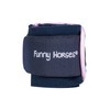 HKM Funny Horses Hearts Fleece Bandages Dark Blue 150 cm