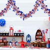 Garland Patriotic Decor Red White Blue Metallic Tinsel with Stars