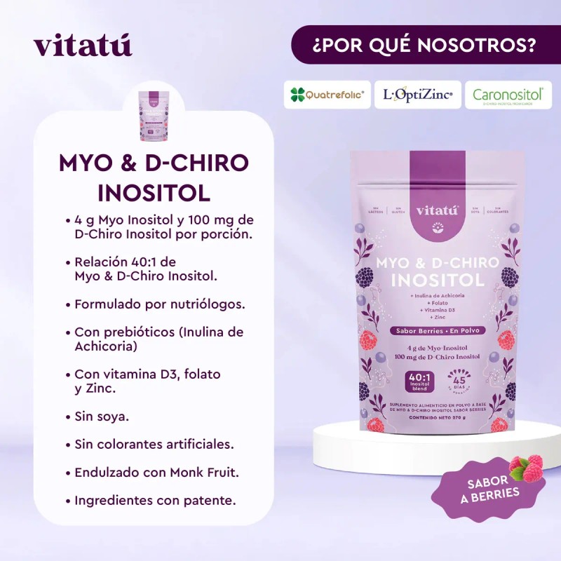 Vitatú Myo Inositol Chiro Sabor Berries Frutos Rojos