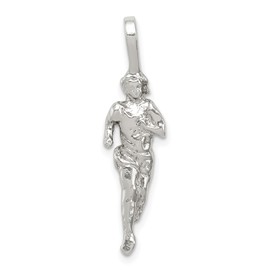 925 Sterling Silver Runner Pendant Necklace with Detailed Motion Figure Symbolizing Perseverance and Strength, Unisex Athletic Charm for Track and Field, Fitness Enthusiasts, and Marathon Athletes