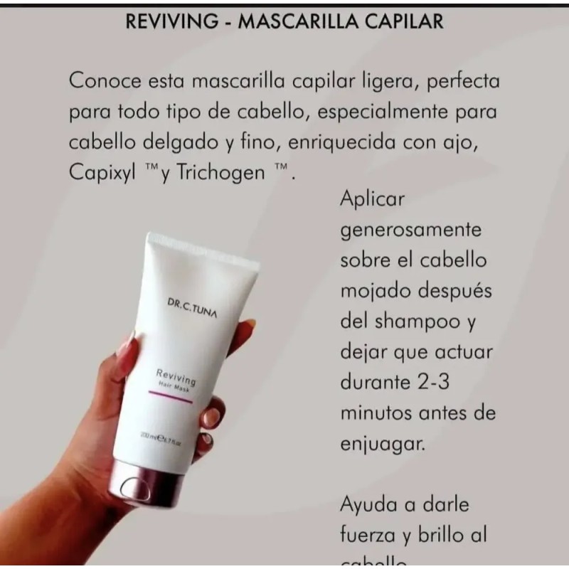 Set Reviving Farmasi Shampoo, Mascarilla Y Aceite De Ajo