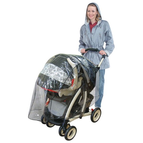 Jeep Travel System Weather Shield, Baby Rain Cover, Universal Size to fit most Travel Systems, Waterproof, Windproof, Ventilation, Protection, Shade, Umbrella, Pram, Vinyl, Clear, Plastic