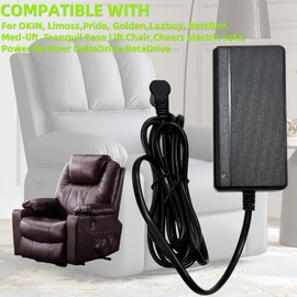 Electric Recliner Power Supply, Suitable for Lifting Chairs, Recliner Sofas,Compatible with Most Models FS2900-2000 ZB-H290020A-C ZBPOWER ，29V 2A Wall Plug-in tilt Adjuster Power AC/DC Power Supply