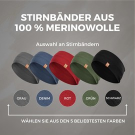 menique 100% Merino Women's Headband: menique Non-Slip Sweatband Width Ear Warmers for Running Hiking Yoga Sports Headbands for Moisture Wicking and Headband (Universal, Royal Cherry)