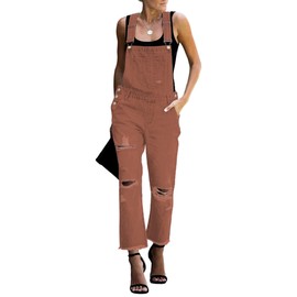 Luvamia Women's Casual Adjustable Denim Bib Overalls Jeans Pants Fashion Loose Overall Jumpsuits Overalls 90s Style Jumpsuit For Women Size Large