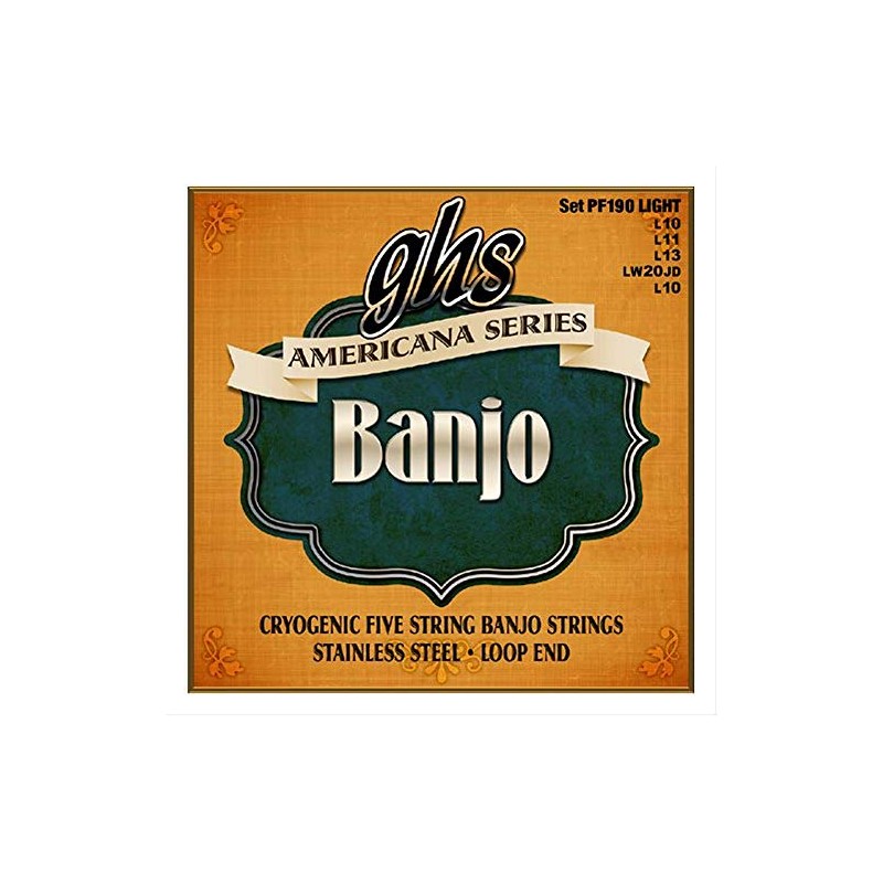 GHS Americana Series Banjo Light 10-20 (12 Pack Bundle)