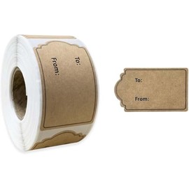 Geschenkanhänger, 300 Stück/Rolle, Naturbraun, 2,5 x 5,1 cm, Geschenketiketten, Namensschild, Aufkleber für Hochzeiten, Geschenke, Geschenkverpackungen, Karten, Allzweck-Etiketten