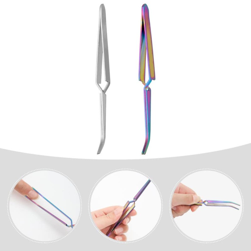FOMIYES 2Pcs Nail Shaping Tweezers Pinch Nail Tool Stainless Steel