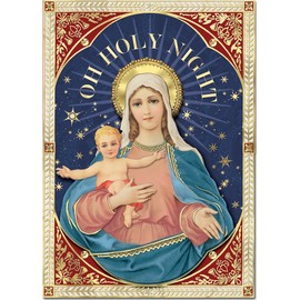 Punch Studio Oh Holy Night Mary Dimensional Holiday Boxed Cards Featuring 12 Embellished Cards and Envelopes (57749)