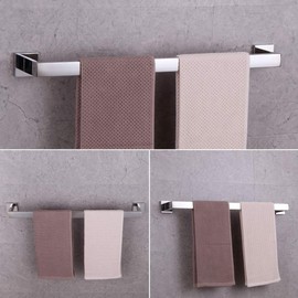 GERZWY 24-Inch Bathroom Towel Bar Stainless Steel Bath Towel Rack Contemporary Style Wall Mount Polished Finish FG160160-JG