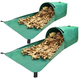 Gardzen 2-Pack Large Yard Dustpan-Type Garden Bag with Traps for Collecting Leaves - Reusable Heavy Duty Gardening Bags, Lawn Pool Garden Leaf Waste Bag - 53 Gallon Per Bag