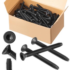 Blulu 100 Pcs 200 Pack 5/16-18x3'' Flat Head Trailer Floor Deck Screws Plain Wood to Metal Screws Thread Cutting Floor Board Trailer Deck (1/4-20 x 2 1/2 Inches)