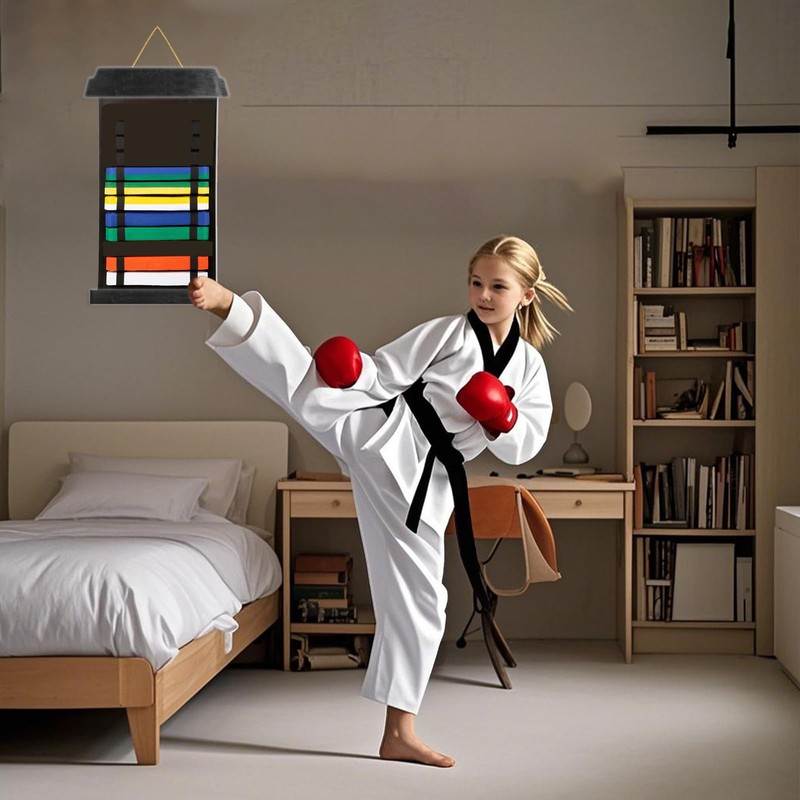 Klizdum Karate Belt Display Rack - Holds Up to 12