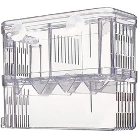 Transparent Acrylic Fish Breeder Box - Double Layer Aquarium Tank Isolation Box, Divider Hatching Boxes for Fish Breeding (L)